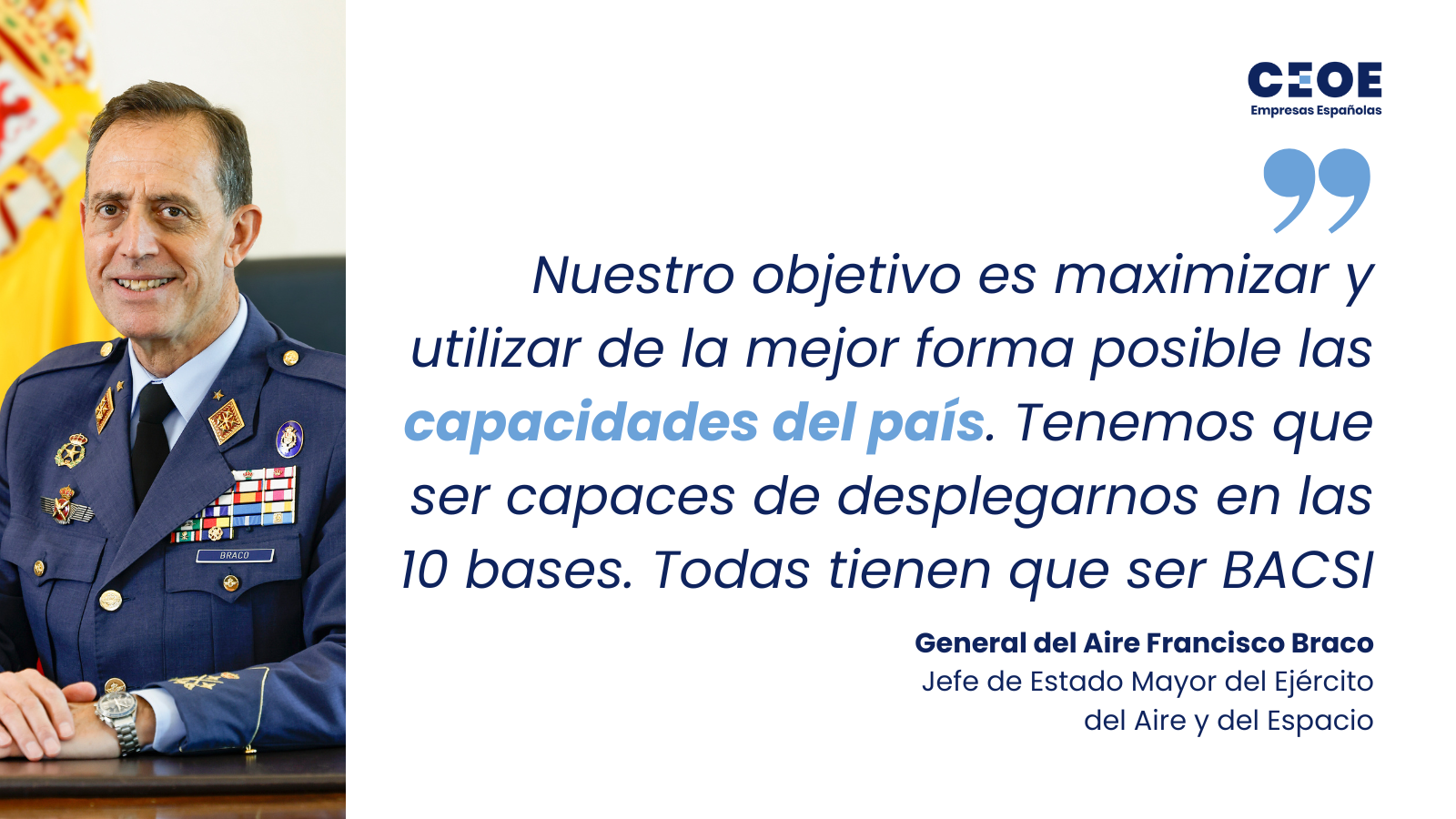 Francisco Braco, JEMA, en la presentación del Proyecto BACSI