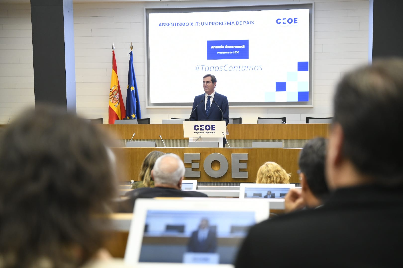 Antonio Garamendi en un momento de su intervención.