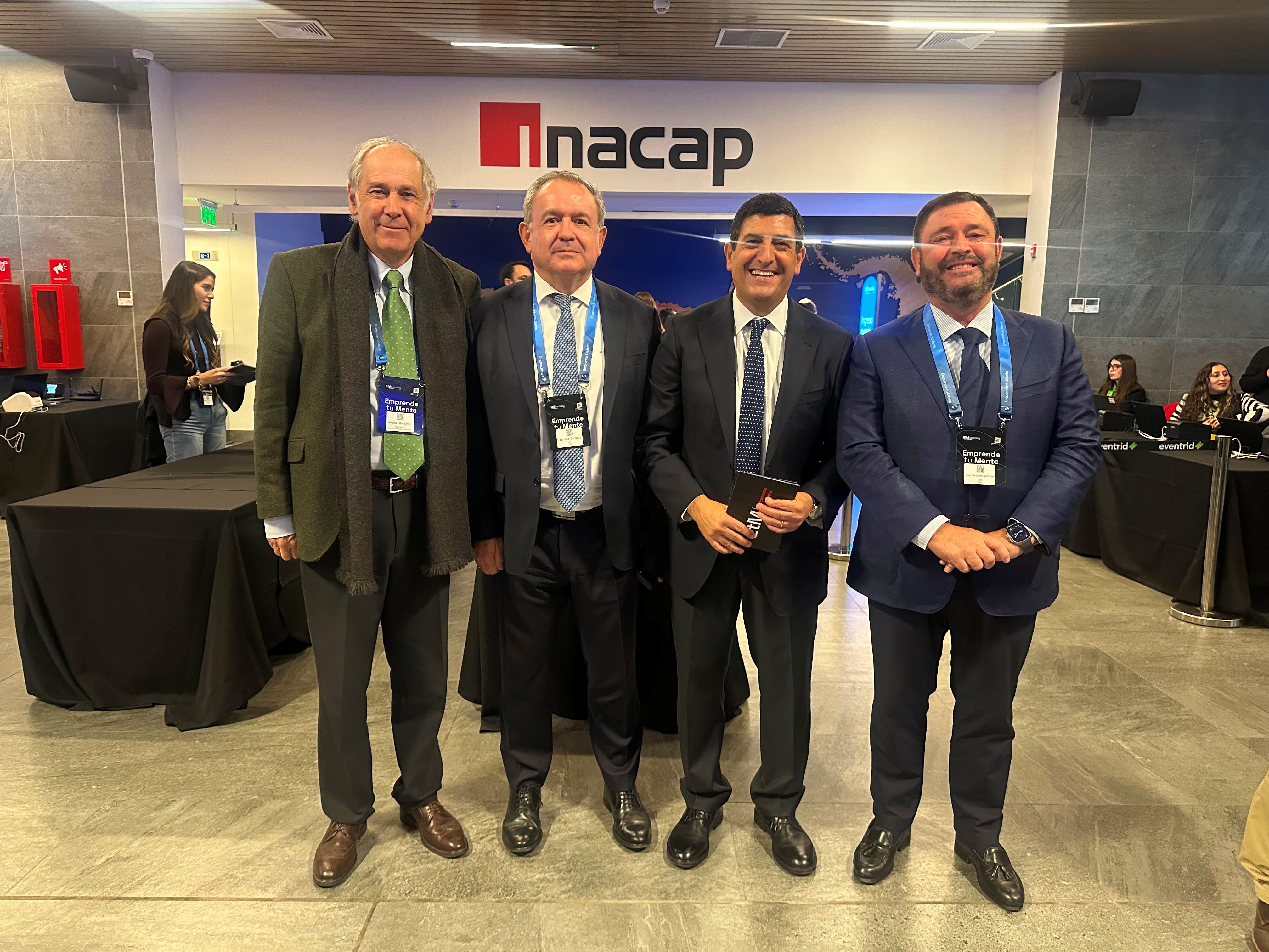 Andrés Montero, Narciso Casado y Juan Antonio Sánchez Corchero con Aquí con Daniel Daccarett, presidente de ETM Emprende tu Mente