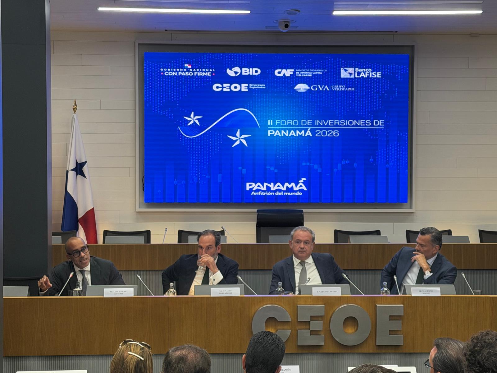 Representantes de CAF, BID, BCIE y CEIB-CEOE en el II Foro de Inversiones de Panamá en CEOE