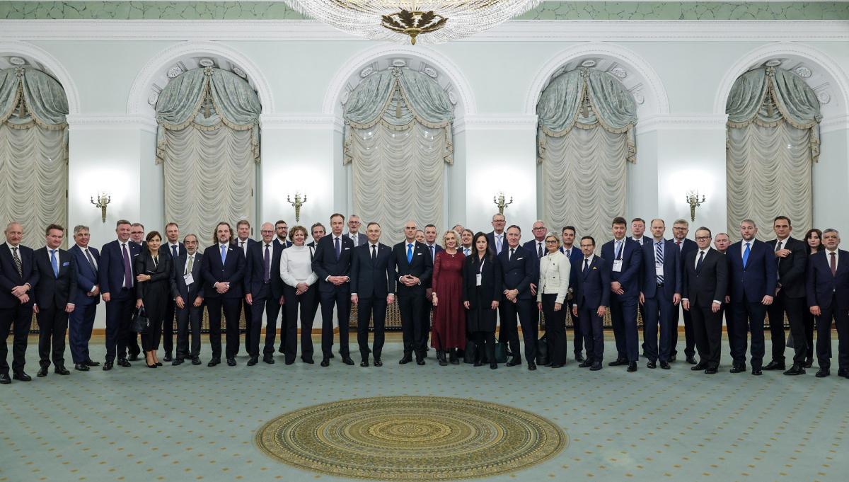 Recepción del presidente de Polonia, Andrzej Duda, a los presidentes y representantes de organizaciones empresariales de BusinessEuropea asistentes al COPRES celebrado en Varsovia