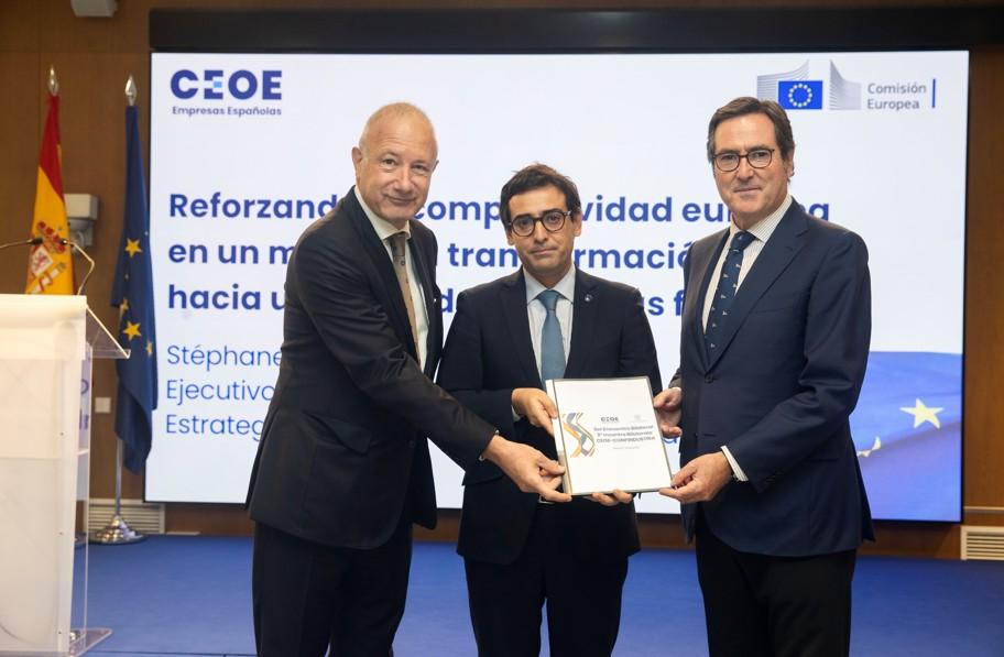 Encuentro entre Stefan Pan, Stéphane Séjourné y Antonio Garamendi y entrega de declaración conjunta