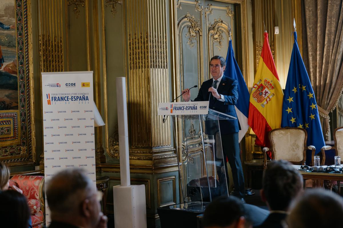 Antonio Garamendi interviene en el V Foro Económico Francia-España