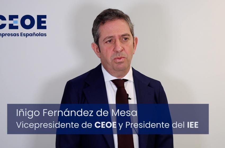 Iñigo Fernández de Mesa, Vicepresidente de CEOE y Presidente del IEE, valora los datos de la EPA.