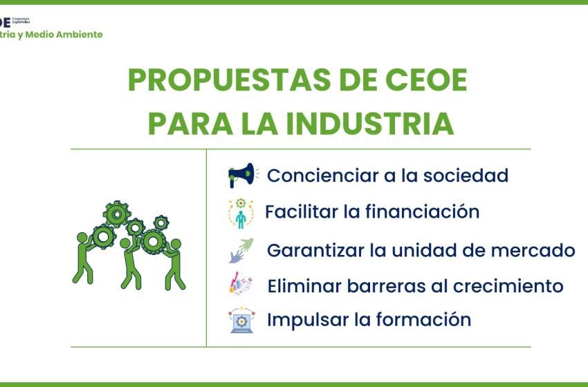 Propuestas de CEOE para la industria