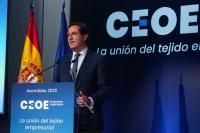 Antonio Garamendi durante la clausura de la Asamblea General de CEOE 2025