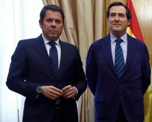 Antonio Garamendi, presidente de CEOE, y Gerardo Cuerva, presidente de CEPYME