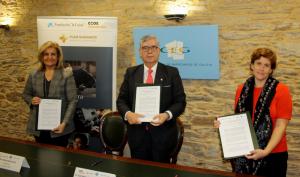 Firma del acuerdo de colaboración entre la CEG, la Fundación CEOE y la Fundación "La Caixa"