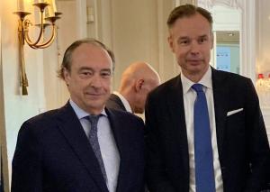 Fredrik Prersson, nuevo presidente de BusinessEurope, junto al secretario general de CEOE, José Alberto González-Ruiz
