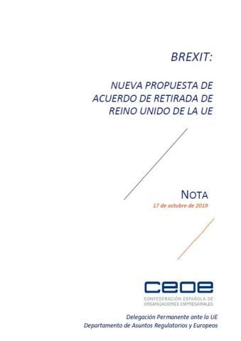 Brexit : nueva propuesta de acuerdo de retirada de Reino Unido de la UE