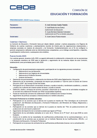 Comisión de Educación y Formación