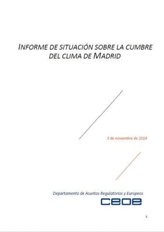 Informe de situación sobre la Cumbre del Clima de Madrid