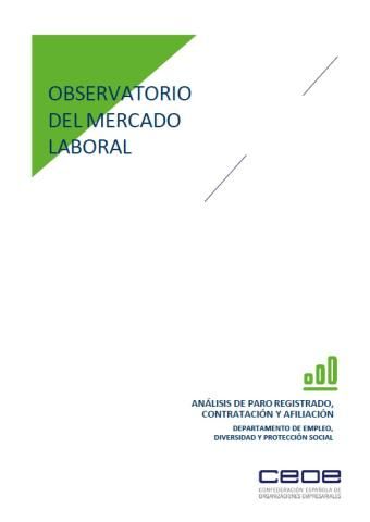 Observatorio del mercado laboral - Abril 2020