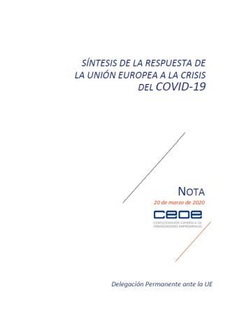 Síntesis de la respuesta de la Unión Europea a la crisis del COVID-19