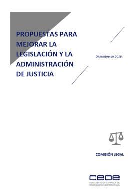 Propuestas para mejorar la legislación y la Administración de Justicia