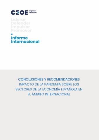 Conclusiones y recomendaciones: impacto de la pandemia sobre los sectores de la economía española en el ámbito internacional
