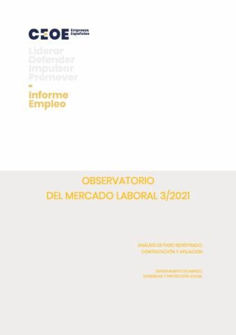 Observatorio del mercado laboral - Marzo 2021