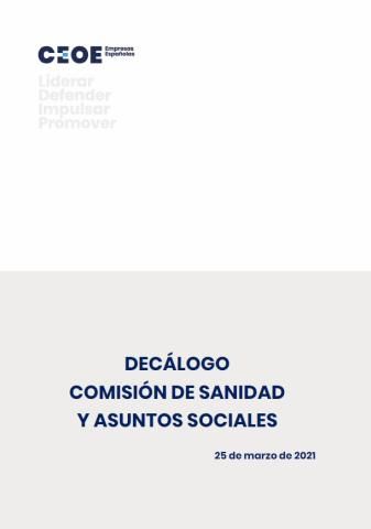 Decálogo de la Comisión de Sanidad y Asuntos Sociales