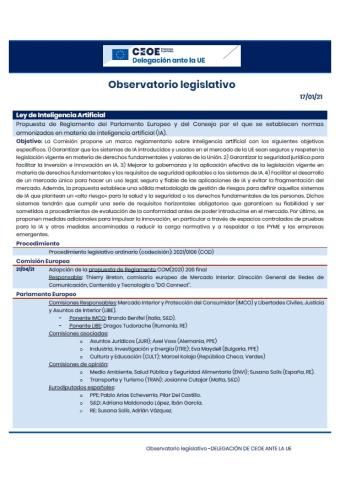 Ley de Inteligencia Artificial : actualización 17 de enero 2022