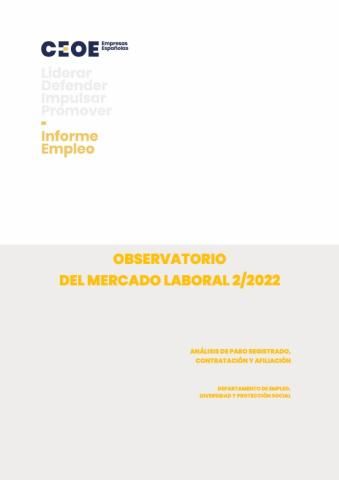 Observatorio del mercado laboral - Febrero 2022