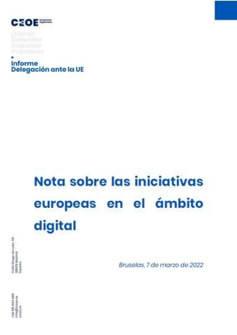 Nota sobre las iniciativas europeas en el ámbito digital