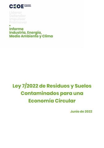 Ley 7/2022 de Residuos y Suelos Contaminados para una Economía Circular