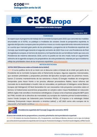CEOE Europa - Septiembre 2022