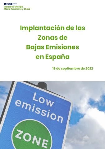 Implantación de las Zonas de Bajas Emisiones en España