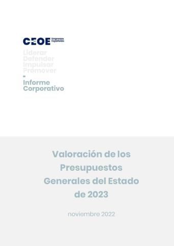 Valoración de los Presupuestos Generales del Estado de 2023