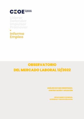 Observatorio del mercado laboral - Diciembre 2022