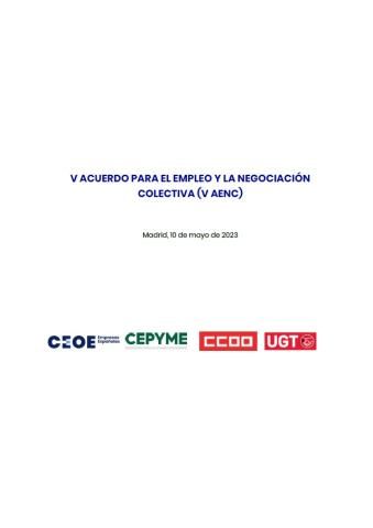 V Acuerdo para el Empleo y la Negociación Colectiva (V AENC)