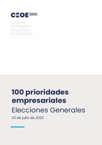 100 prioridades empresariales - Elecciones Generales (23 de julio de 2023)
