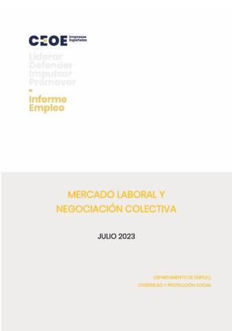 Mercado laboral y negociación colectiva - Julio 2023
