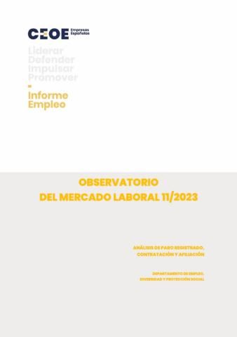 Observatorio del mercado laboral - Noviembre 2023