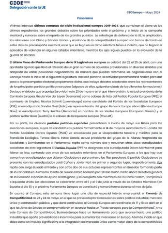 Panorama CEOE Europa - Mayo 2024