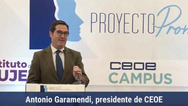 Antonio Garamendi en la inauguración de Proyecto Promociona